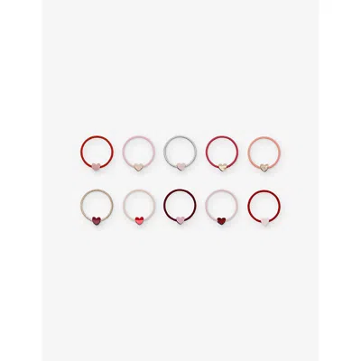 Mimi & Lula Teenie Heart Pack Of 10 Mini Hair Ties In Multi