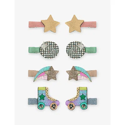Mimi & Lula Kids' Disco Diva Set Of Eight Hair Clips Multi