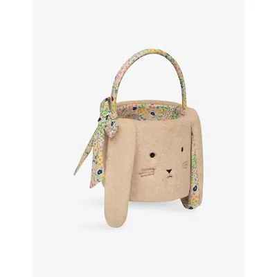 Mimi & Lula Kids' Easter Bunny Fabric Basket In Brown