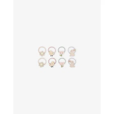 Mimi & Lula Kids' Ti Easter Set Of Eight Woven Hair Ties In Multi