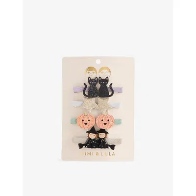 Mimi & Lula Kids' Ti Halloween Hair Clips Set Of Eight In Multi