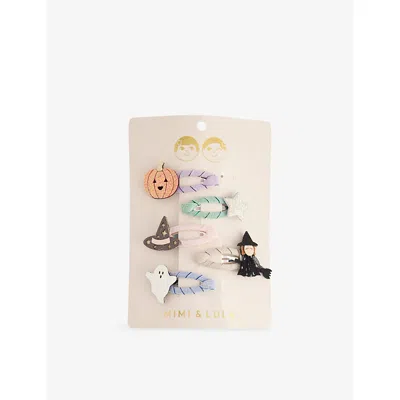 Mimi & Lula Kids' Ti Halloween Hair Clips Set Of Five In Multi