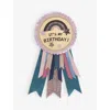 Mimi & Lula Ti It's My Birthday Glittered Ribbon And Faux-leather Rosette In Multi