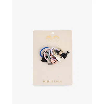 Mimi & Lula Kids' Ti Monster Mini Hair Ties Set Of Six In Multi
