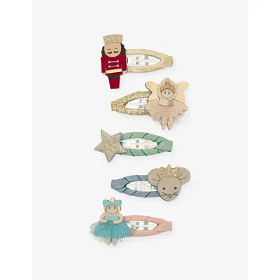 Mimi & Lula Kids' Nutcracker Pack Of Five Mini Hair Clips Multi