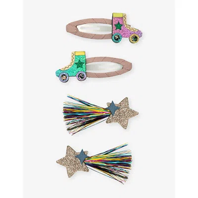 Mimi & Lula Kids' Roller Skate Set Of Four Hair Clips Multi