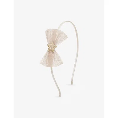 Mimi & Lula Kids' Tutu Bow Woven Headband Cream In White