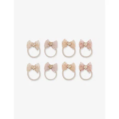 Mimi & Lula Kids' Tutu Set Of Eight Woven Hair Ties Neutral