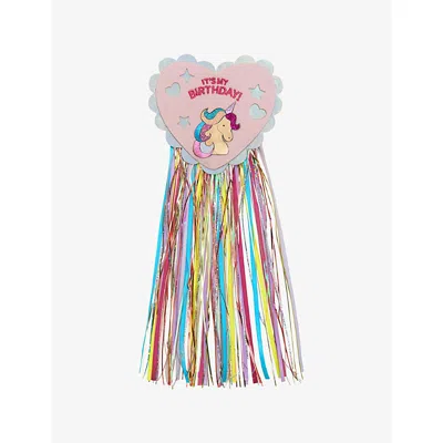 Mimi & Lula Kids' Unicorn Ribbon Birthday Badge Mult In Pink
