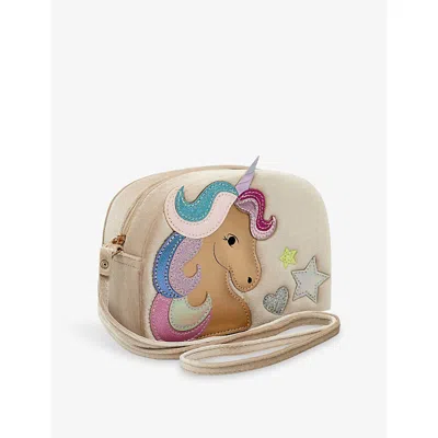 Mimi & Lula Kids' Unicorn Velvet Cross-body Bag In Multi