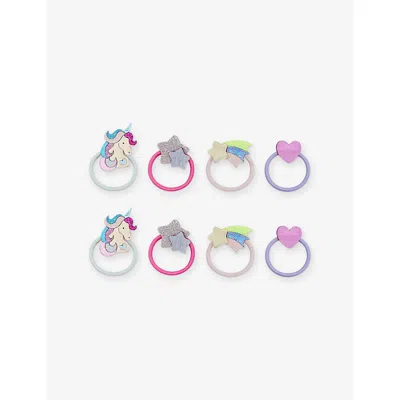 Mimi & Lula Kids' Unicornland Pack Of Eight Woven Hair Ties In Multi