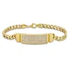 Mimi & Max 1 1/10ct Tdw Diamond Bar Curb Link Men's Bracelet 14k Yellow Gold - 8 In In Gold