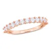 Mimi & Max 1 1/10ct Tgw Created White Sapphire Anniversary Band In Rose Silver