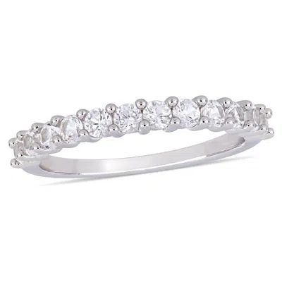 Mimi & Max 1 1/10ct Tgw Created White Sapphire Stacking Ring In Sterling Silver