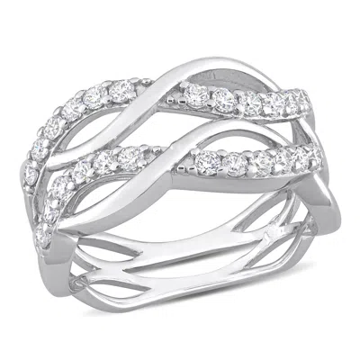 Mimi & Max 1 1/10ct Tgw Cubic Zirconia Crisscross Ring In Sterling Silver In White