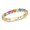 Mimi & Max 1 1/10ct Tgw Multi-color Gemstone Eternity Ring In 10k Yellow Gold In Pink