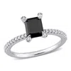 Mimi & Max 1 1/10ct Tw Black White Diamond Ring 10k White Gold In Black