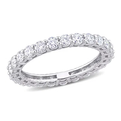 Mimi & Max 1 1/2ct Dew Created Moissanite Eternity Ring In 10k White Gold