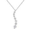Mimi & Max 1 1/2ct Dew Created Moissanite Journey Pendant With Chain In Sterling Silver In Silver