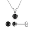 Mimi & Max 1 1/2ct Tdw Black Diamond 2-pc Set Of Solitaire Jewelry 10k White Gold In Black