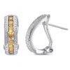 Mimi & Max 1 1/2ct Tgw Citrine Channel Set Earrings In Sterling Silver In Yellow