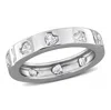 Mimi & Max 1 1/2ct Tgw Created White Sapphire Heart Eternity Ring In Sterling Silver
