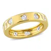 Mimi & Max 1 1/2ct Tgw Created White Sapphire Heart Eternity Ring Yellow Silver
