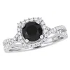 Mimi & Max 1 1/2ct Tw Black White Diamond Infinity Engagement Ring 14k White Gold In Black