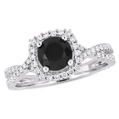 Mimi & Max 1 1/2ct Tw Black White Diamond Infinity Engagement Ring 14k White Gold