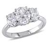 Mimi & Max 1 1/2ct Tw Oval-cut Diamond 3-stone Engagement Ring In 18k White Gold In White