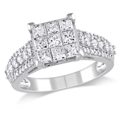 Mimi & Max 1 1/2ct Tw Princess Cut Diamond Engagement Ring In 10k White Gold