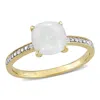 Mimi & Max 1 1/3 Ct Tgw Opal And Diamond Accent Milgrain Solitaire Engagement Ring In 10k Yellow Gold In Yellow