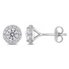 Mimi & Max 1 1/3ct Dew Created Moissanite Round Halo Stud Earrings In Sterling Silver In Silver