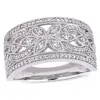 Mimi & Max 1 1/3ct Tgw Created White Sapphire Filigree Ring 10k White Gold In White