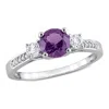 Mimi & Max 1 1/3ct Tgw Simulated Alexandrite Created White Sapphire Diamond Ring 10k White Gold In Purple