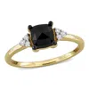 Mimi & Max 1 1/3ct Tw Black And White Diamond Ring In 14k Yellow Gold