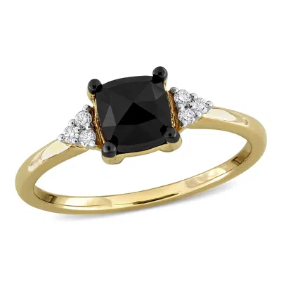 Mimi & Max 1 1/3ct Tw Black And White Diamond Ring In 14k Yellow Gold