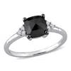 Mimi & Max 1 1/3ct Tw Cushion Cut Black White Diamond Engagement Ring 14k White Gold In Black