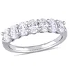 Mimi & Max 1 1/3ct Tw Oval Cut Diamond Semi-eternity Ring In 14k White Gold In White