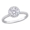 Mimi & Max 1 1/4ct Dew Created Moissanite Halo Ring In Sterling Silver In White