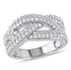 Mimi & Max 1 1/4ct Tgw Created White Sapphire Braided Ring In Sterling Silver In White