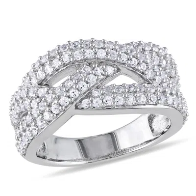 Mimi & Max 1 1/4ct Tgw Created White Sapphire Braided Ring In Sterling Silver