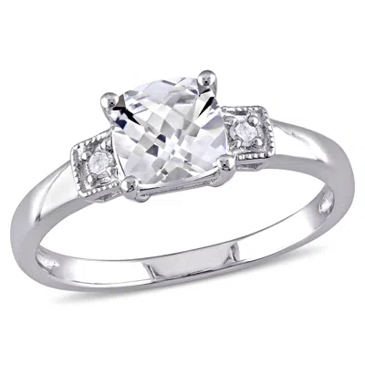 Mimi & Max 1 1/4ct Tgw Created White Sapphire Diamond Accent Ring Sterling Silver