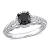 Mimi & Max 1 1/7ct Tw Black White Diamond Engagement Ring 10k White Gold In Multi