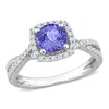 Mimi & Max 1 1/8ct Tgw Tanzanite 1/2ct Tdw Diamond Engagement Ring 14k White Gold