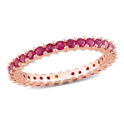 Mimi & Max 1 2/5ct Tgw Pink Sapphire Eternity Band 14k Rose Gold