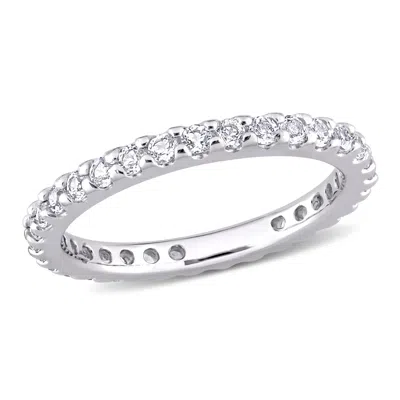 Mimi & Max 1 2/5ct Tgw White Topaz Eternity Band Ring 10k White Gold In Metallic