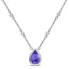 Mimi & Max 1 3/4ct Tgw Natural Sapphire 1/8ct Tw Diamond Heart Necklace 14k Yellow Gold In Blue