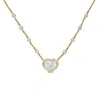 Mimi & Max 1 3/4ct Tgw Natural Sapphire 1/8ct Tw Diamond Heart Necklace 14k Yellow Gold In Gold