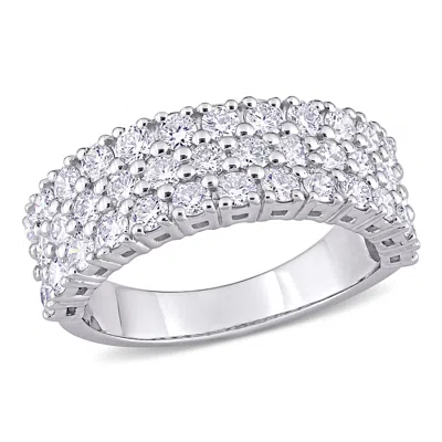 Mimi & Max 1 3/4ct Tw Diamond Triple-row Band In 14k White Gold In Silver